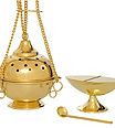 Brass Thurible with Boat and Spoon