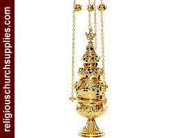 Beautiful Brass Censer with 4 Chains and 12 Bells