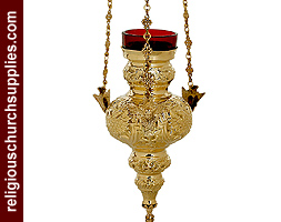 Gold Plated Hanging Vigil Lamp