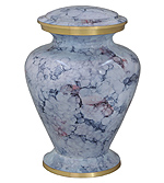 Solid Brass Funeral Urns Enameled Marble Touch