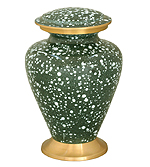 Brass Urns Enameled Marble Touch