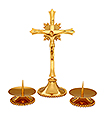 Brass Altar Set of 3 Pcs with Spike 