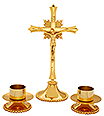 Brass Altar Set of 3 Pcs with Socket 2 inches