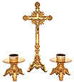 Brass Altar Set of 3 Pcs with Socket 2 inches