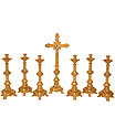 Altar Cross and Candle sticks Set of 7 pieces