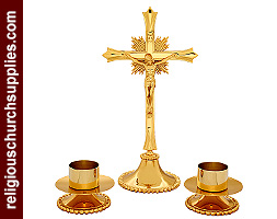 Brass Altar Set of 3 Pcs with Socket 2 inches