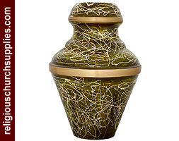 Enameled Embossed Urn