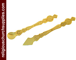 Brass Communion Spoon and Spear Set